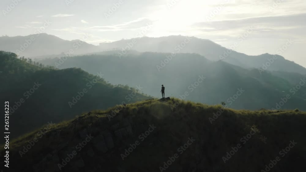 Man standing alone near Little Adam's Peak in Ella, Sri Lanka. Man standing alone near Little Adam's Peak in Ella, Sri Lanka.