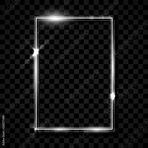 Silver shiny transparent frame with place for your text