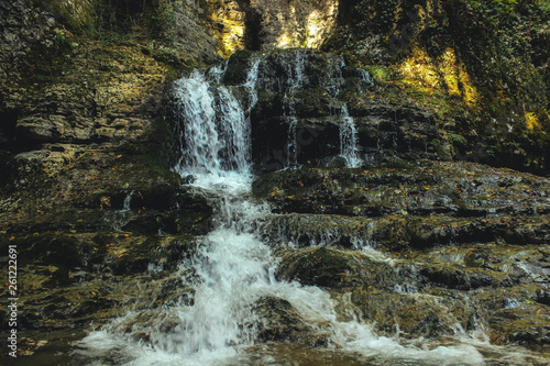 Waterfall closeup in Martvili canyon, Georgia.