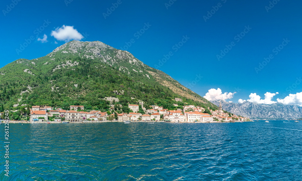Panoramic view of Perast, Montenegro