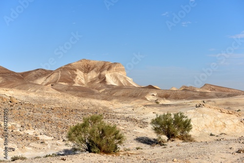 Scenic mountain landscape in wadi Heymar, Judea desert, Israel