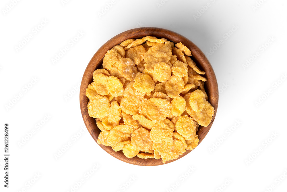 Corn flakes isolated on white background. Corn flakes isolated on white background.