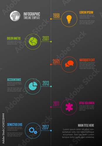 Wallpaper Mural Vertical timeline template with icons Torontodigital.ca
