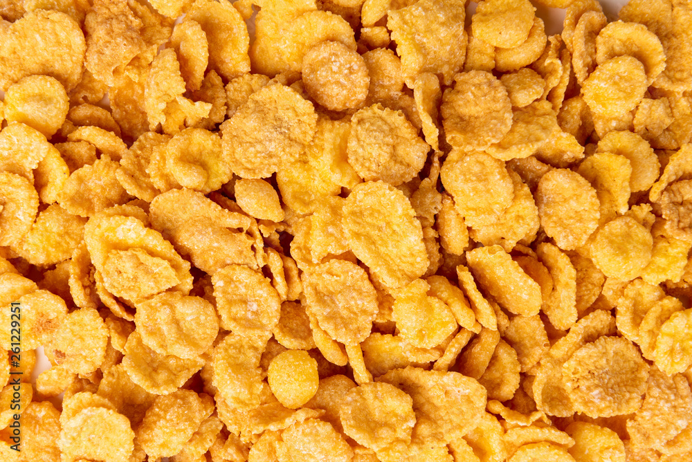 Corn flakes isolated on white background.
