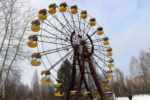 Ferris wheel in Park of a Ghost town Pripyat, Ukraine