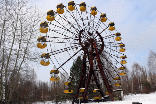 Ferris wheel in Park of a Ghost town Pripyat, Ukraine
