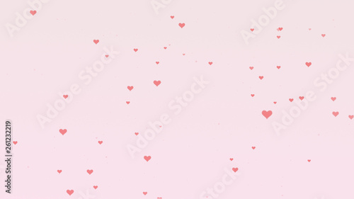 Love background with pink hearts for Valentine s Day. Light pink backgrop.