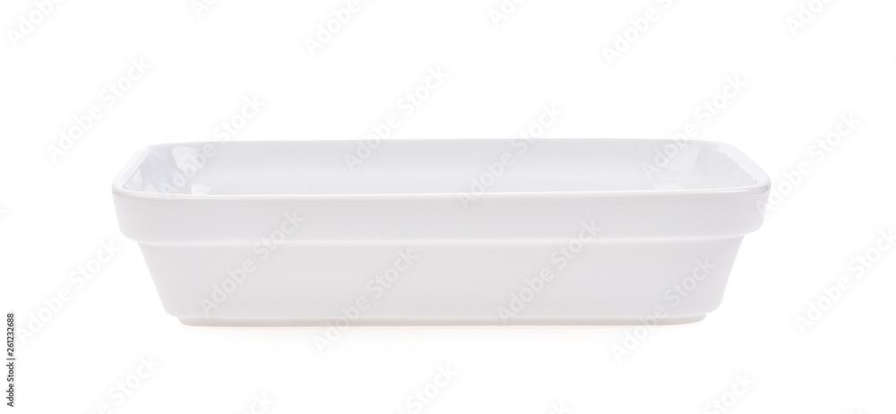 Square plate on white background Square plate on white background