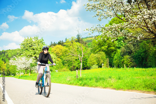 Young Woman Riding Her Mountain Bike