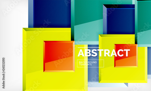 Geometric abstract background, modern square design