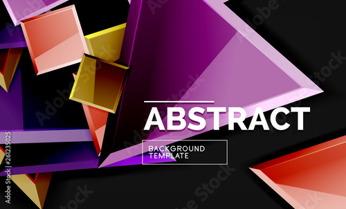 Glossy squares and triangles geometric backgrounds