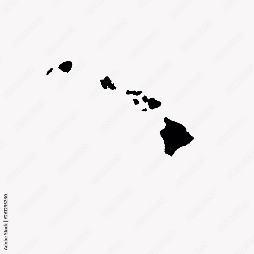 Map of Hawaii. Raster illustration Map of Hawaii. Raster illustration