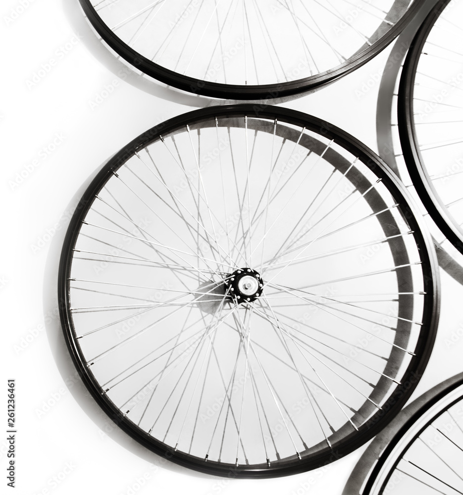 Fototapeta premium Bike wheels spinning and turning