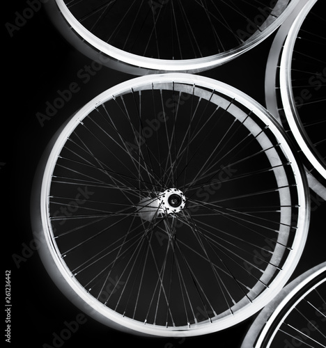 Bike wheels spinning and turning