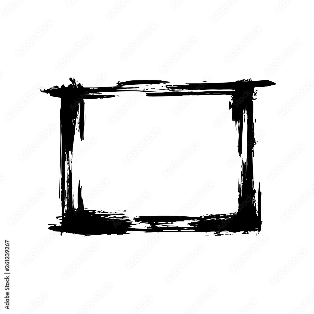 Vector Dry brush frames. Hand drawn artistic frames. Black and white engraved ink art. Frame border ornament square. Vector Dry brush frames. Hand drawn artistic frames. Black and white engraved ink art. Frame border ornament square.