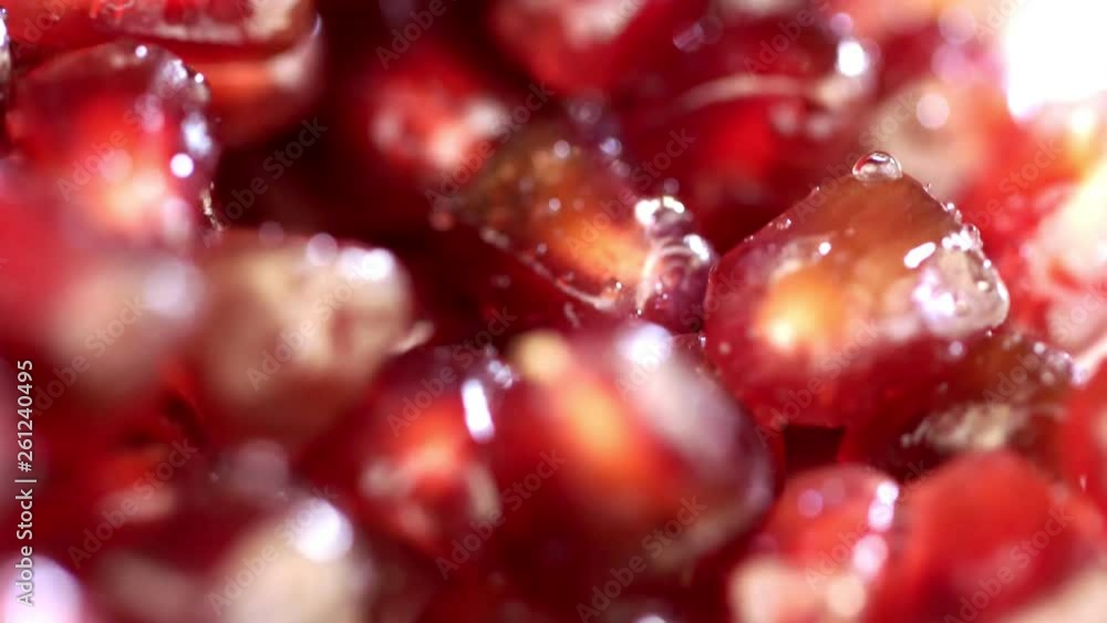 Rotating Pomegranate Seeds (not loopable 4K). Beautiful view Rotating Pomegranate Seeds (not loopable 4K). Beautiful view