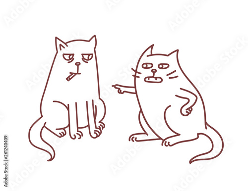 Smoking issues concept as cats