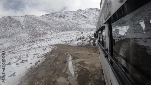 Exterior shot of driving car road in Nothern India, Leh Ladakh