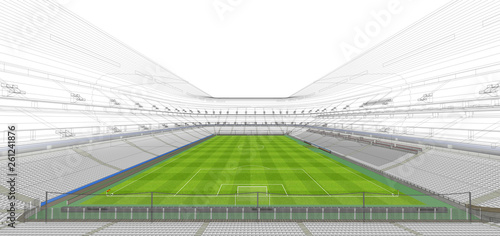 3D wireframe of stadium or sport arena. Sports background 