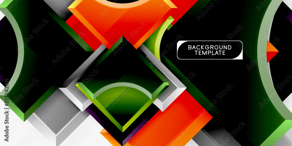 Obraz premium Geometrical 3d shapes background