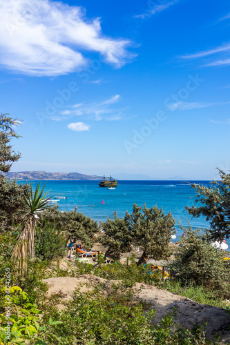 beach and tropical sea and pirate ship © sasha