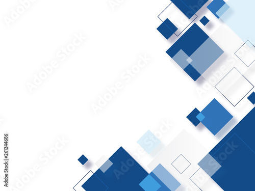 青い四角形の背景　