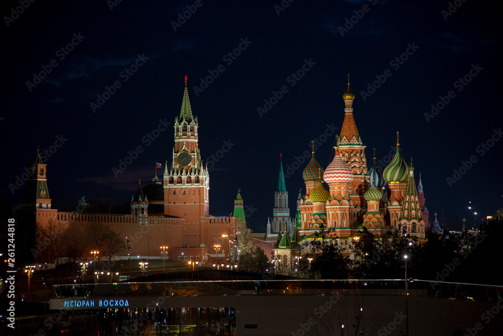 Red square, Moscow, Russia, 31 March 2019, evening. Evening walk on red square.