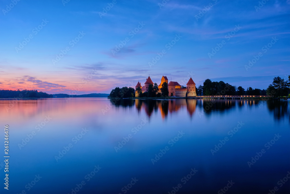 Trakai Island Castle in lake Galve, Lithuania