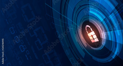 Cybersecurity and information or network protection. Future technology web services for business and internet project