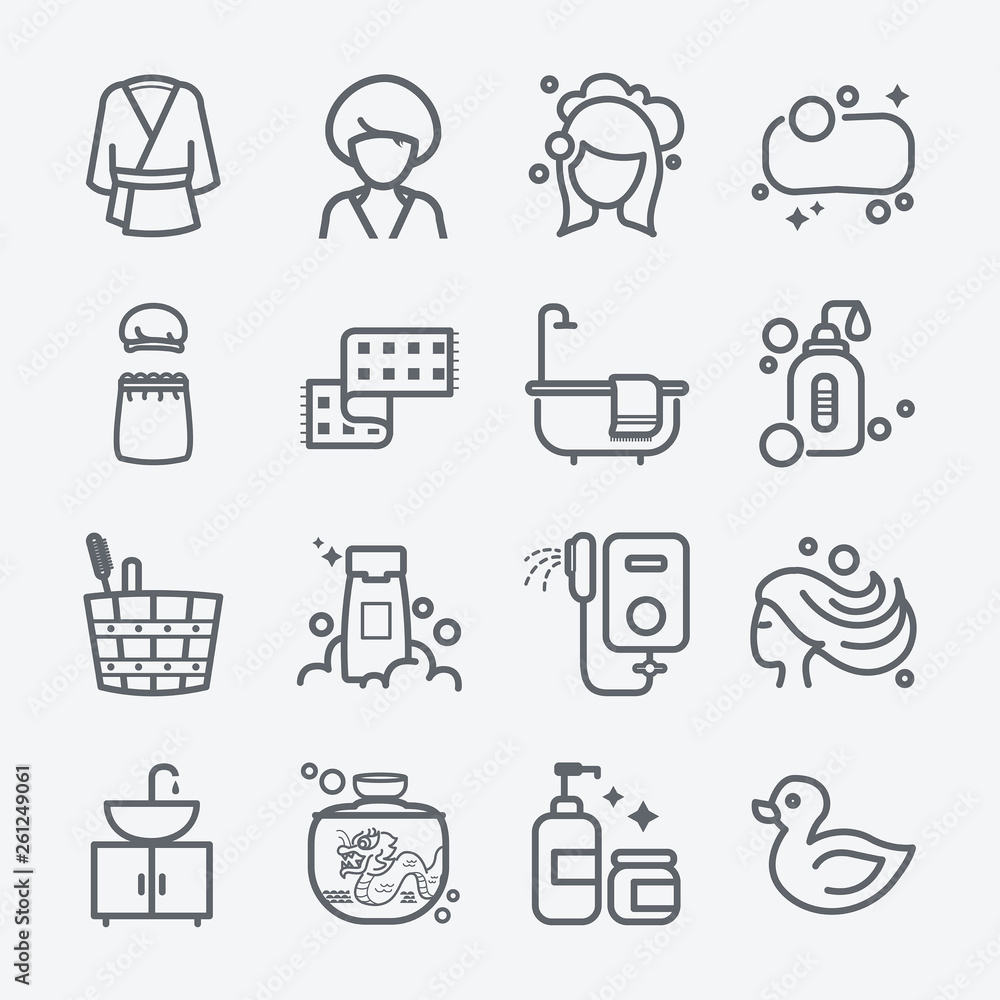 Bathroom outline style icon Bathroom outline style icon