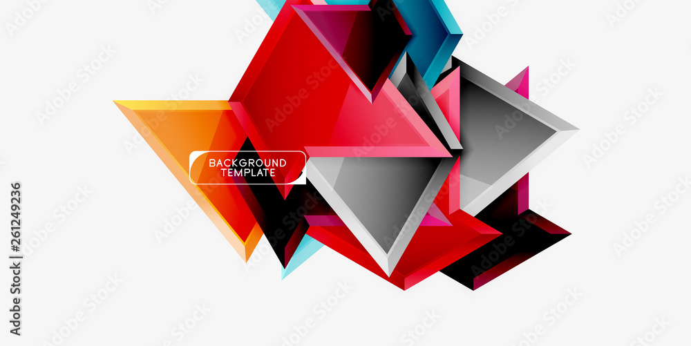 Minimal geometrical triangles with 3d effect abstract background template Minimal geometrical triangles with 3d effect abstract background template