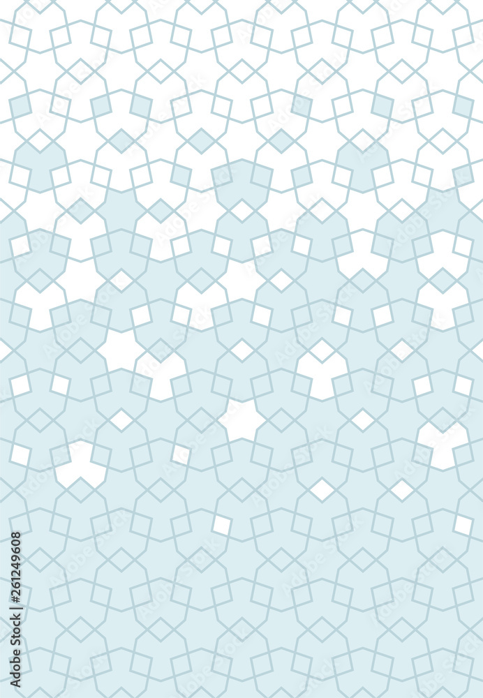 Arabesque vector seamless border. Geometric halftone texture with color tile disintegration or breaking Arabesque vector seamless border. Geometric halftone texture with color tile disintegration or breaking
