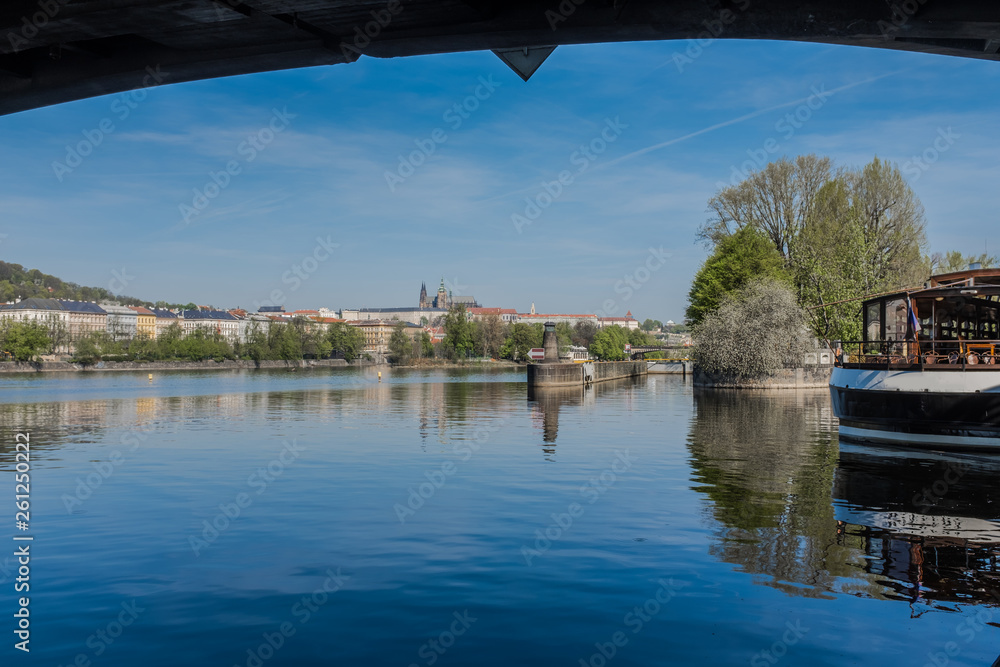 Prague, Czech Republuc. View to the Vltava river 