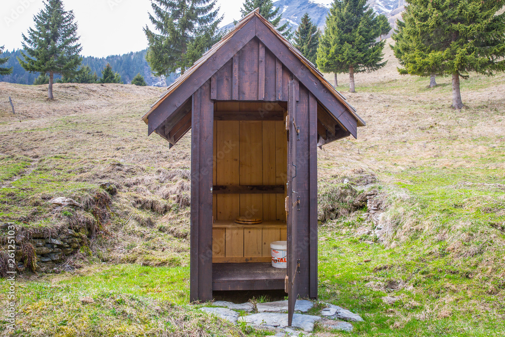 A typical Alpine Little House, common high up in the mountains where there are no facilities A typical Alpine Little House, common high up in the mountains where there are no facilities