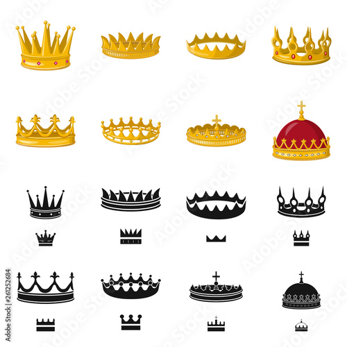 Vector design of medieval and nobility symbol. Collection of medieval and monarchy vector icon for stock.