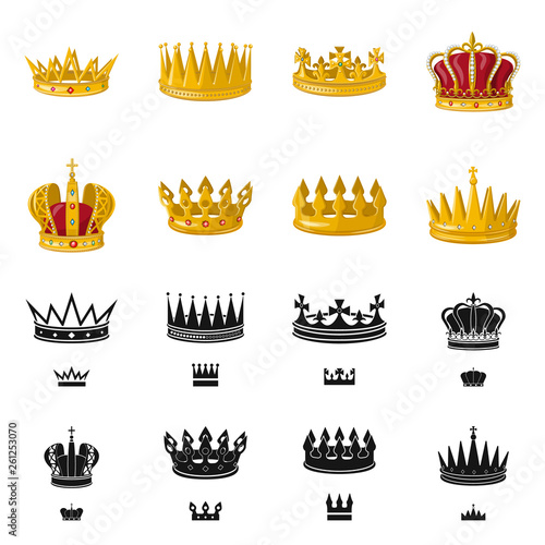 Vector design of medieval and nobility logo. Collection of medieval and monarchy stock symbol for web.