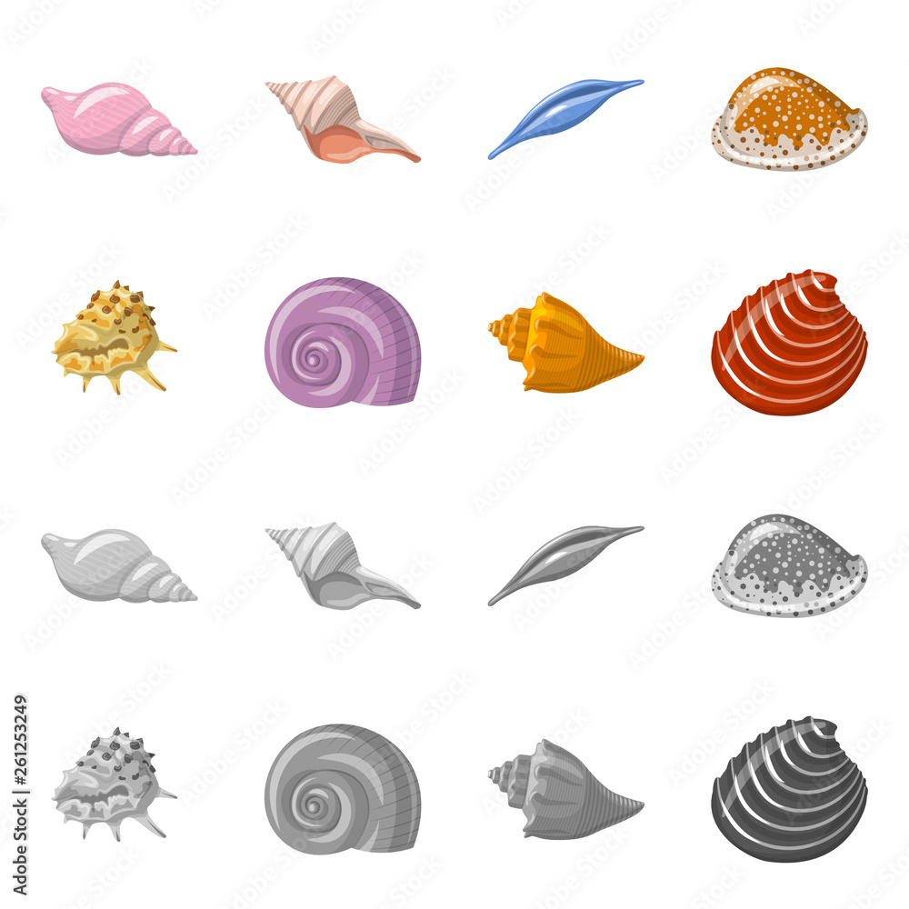 Isolated object of animal and decoration sign. Collection of animal and ocean stock symbol for web. Isolated object of animal and decoration sign. Collection of animal and ocean stock symbol for web.