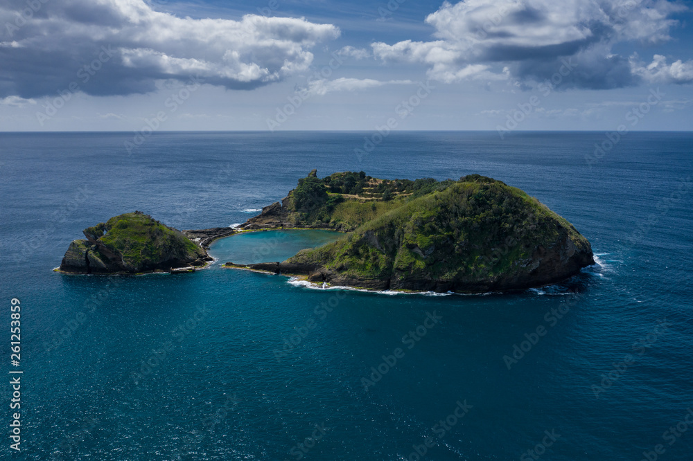 Aerial view of Islet of Vila Franca do Campo, Sao Miguel island, Azores, Portugal. Aerial view of Islet of Vila Franca do Campo, Sao Miguel island, Azores, Portugal.