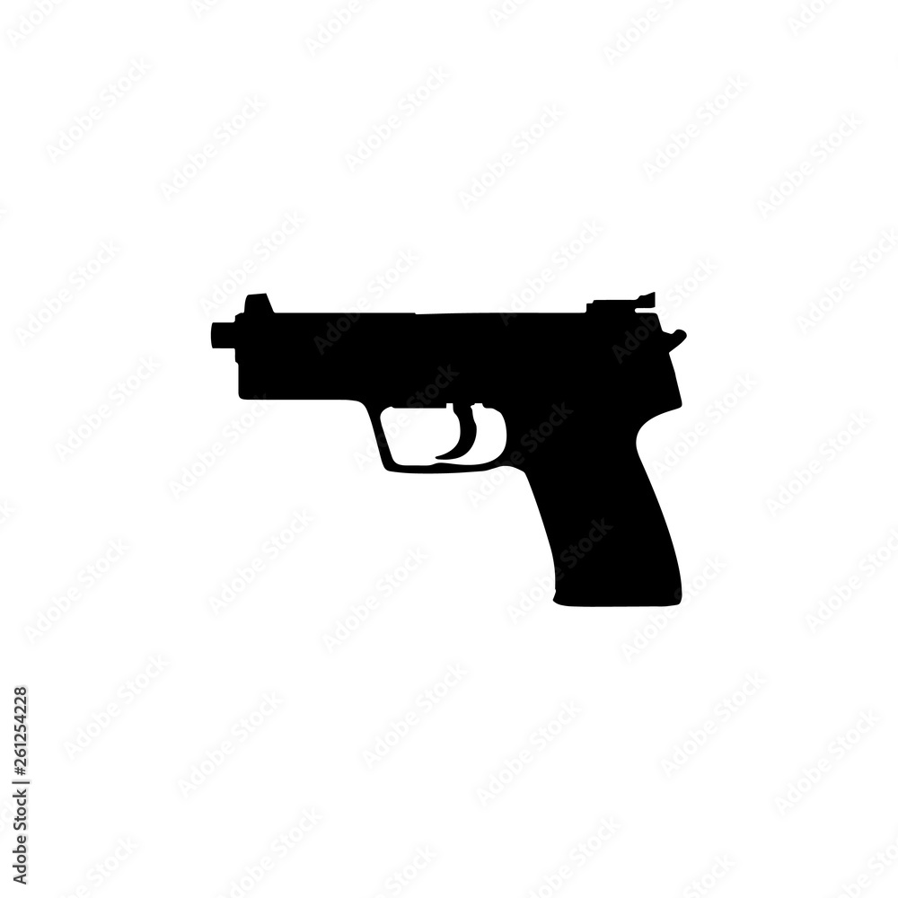 icon of the gun. raster illustration icon of the gun. raster illustration