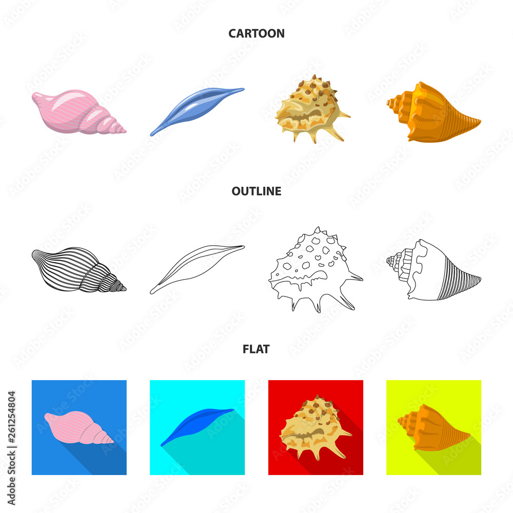 Isolated object of animal and decoration icon. Set of animal and ocean vector icon for stock.