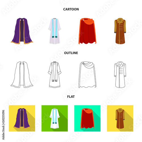 Vector illustration of material and clothing symbol. Collection of material and garment stock vector illustration.