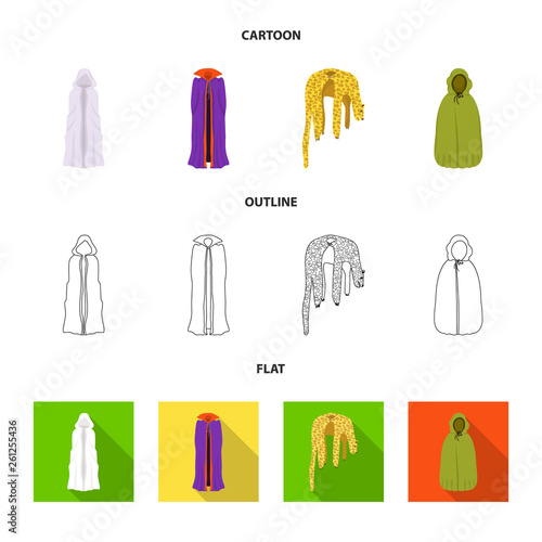 Vector illustration of material and clothing symbol. Collection of material and garment stock vector illustration.