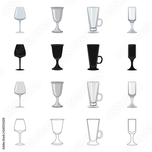 Isolated object of form and celebration logo. Set of form and volume vector icon for stock.