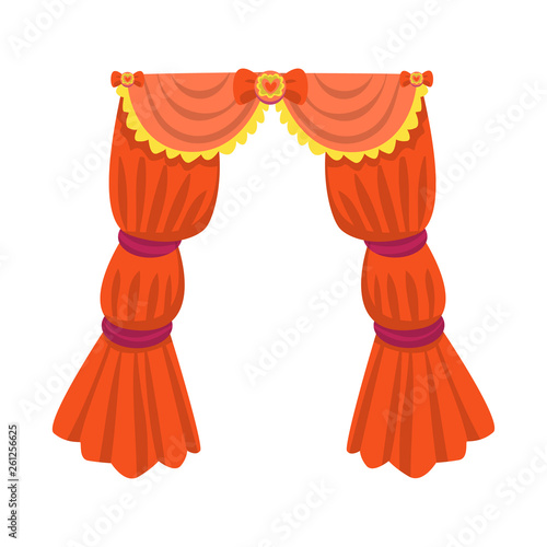 Vector illustration of curtain and apartment symbol. Collection of curtain and jalousie stock vector illustration.