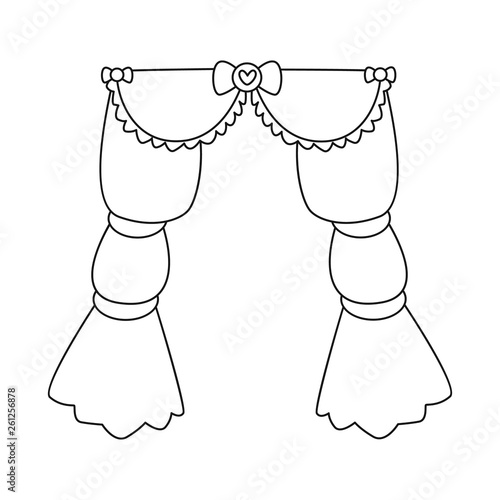 Vector illustration of curtain and apartment icon. Set of curtain and jalousie stock vector illustration.
