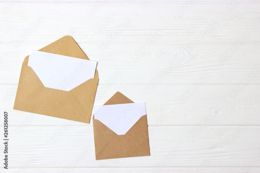 envelope on a colored background top view. envelope on a colored background top view.