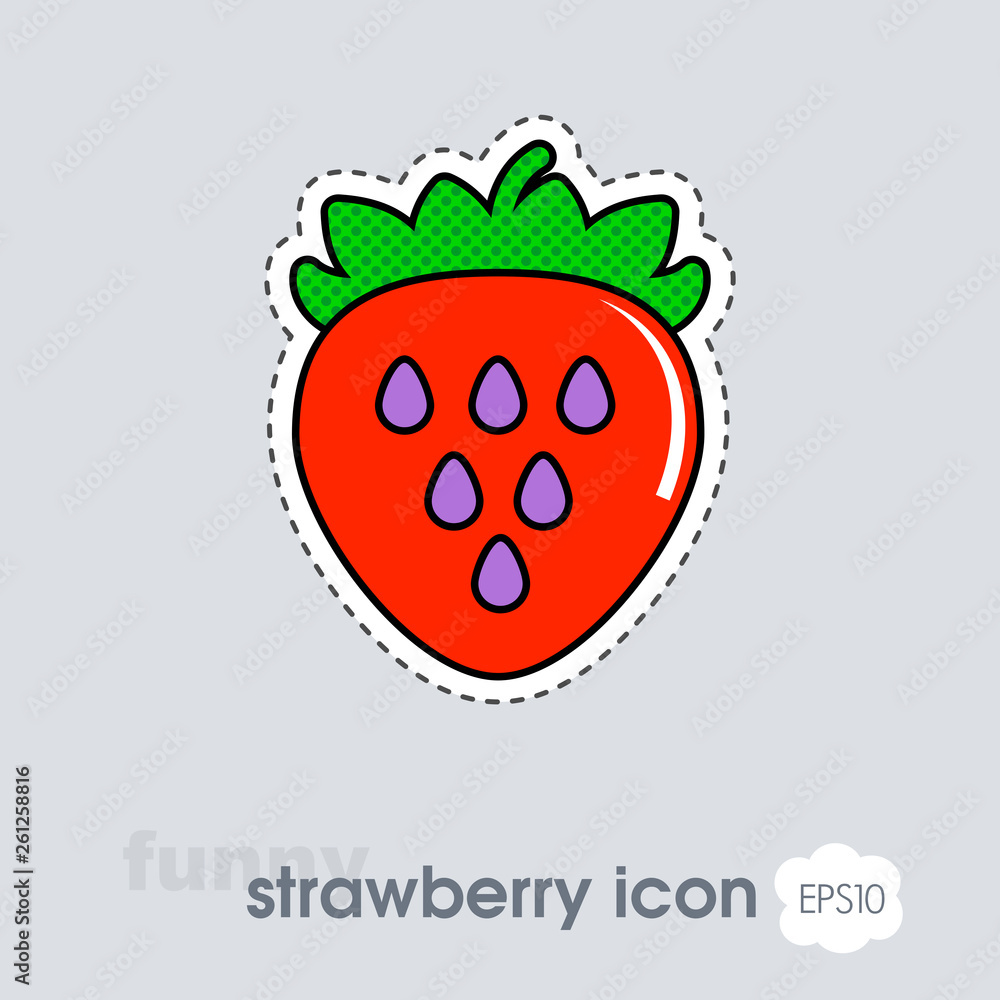 Obraz premium Strawberry icon. Strawberry fruit sign