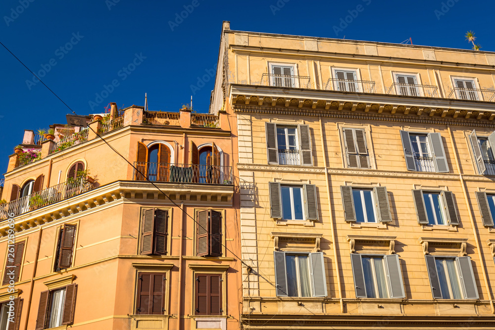 Details of traditional italian architecture in Rome