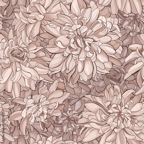 Wallpaper Mural Seamless pattern chrysanthemum flowers pastel colors. Vector illustration.  Torontodigital.ca