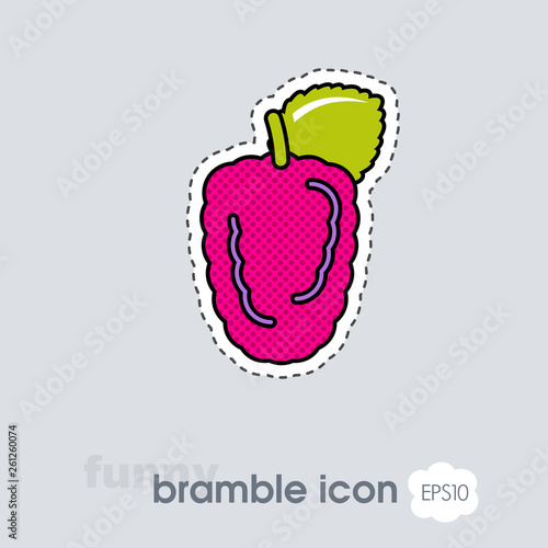 Blackberry bramble icon. Black Berry fruit